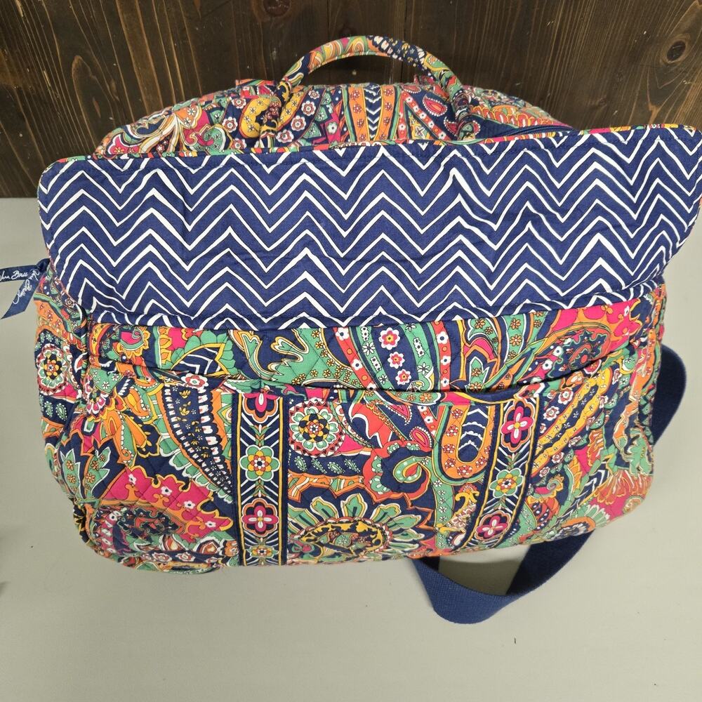 Vera Bradley Grand Traveler Venetian Print Blue Orange Red Paisley - Picture 5 of 10